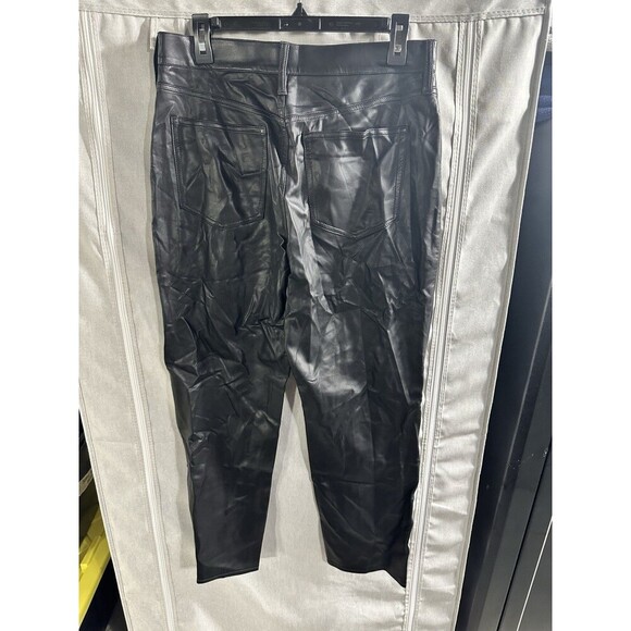 J.‎ Crew Faux Leather Straight Leg Pants Size 29 Sleek Black Pleather High Rise - Picture 7 of 9